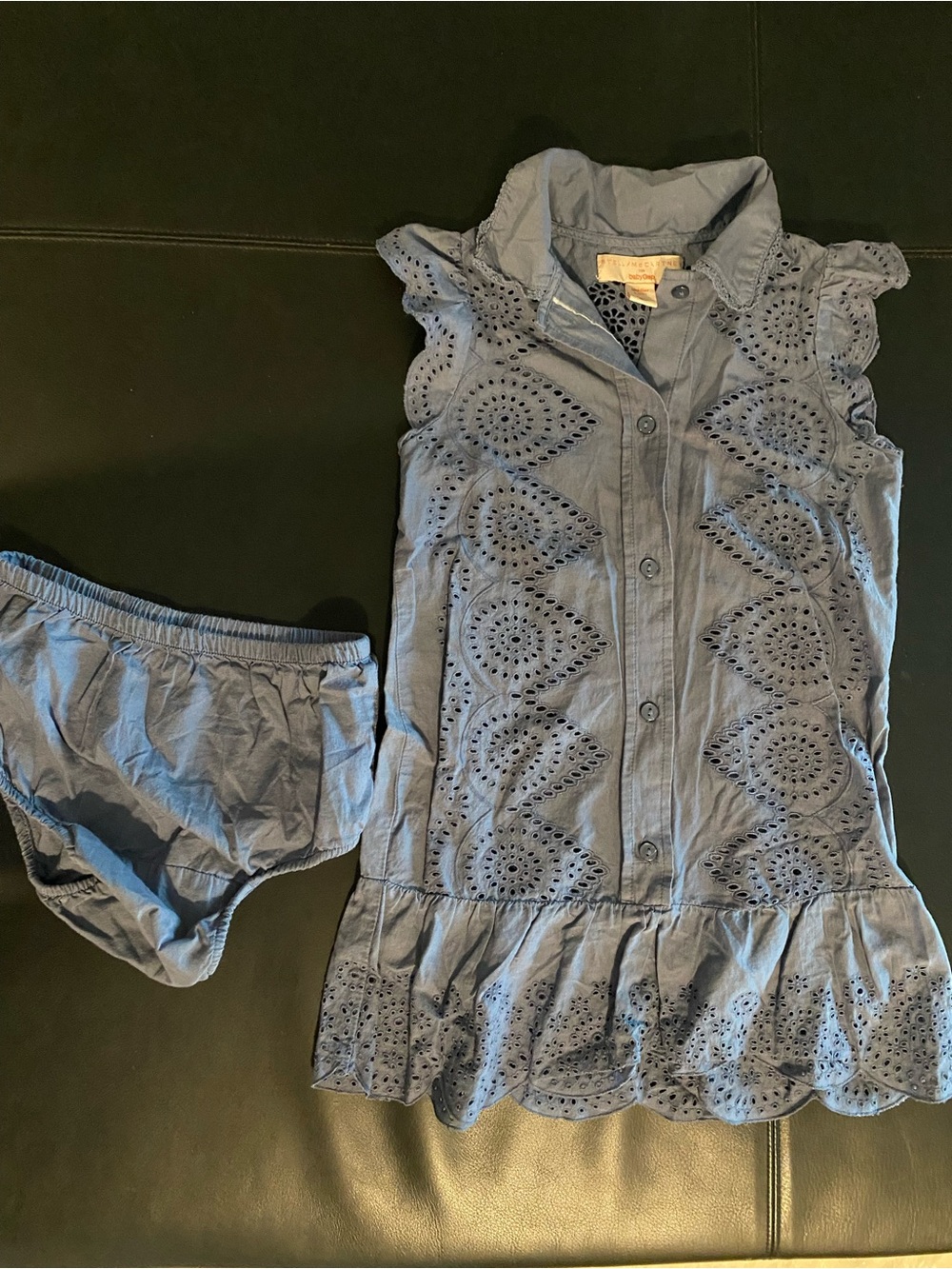 Stella McCartney babyGap cotton Eyelet Button-Front shirt dress  w/ Bloomer, sz5